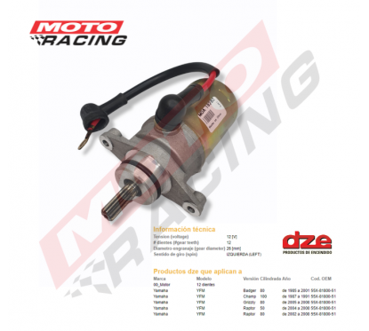 MOTOR ARRANQUE YAMAHA YFM RAPTOR (DZE)