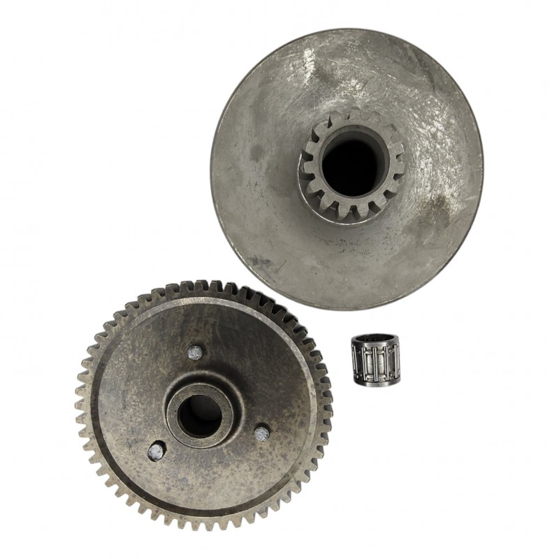 ENGRANAJE Y CAMPANA EMBRAGUE ZANELLA 50 D- RECTOS ESP ACERO (BRN)