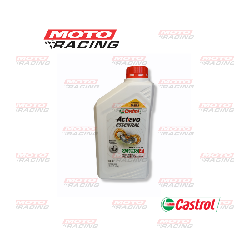 ACEITE ACTEVO ESSENTIAL MINERAL 20W-50 4T BLANCO (CASTROL)